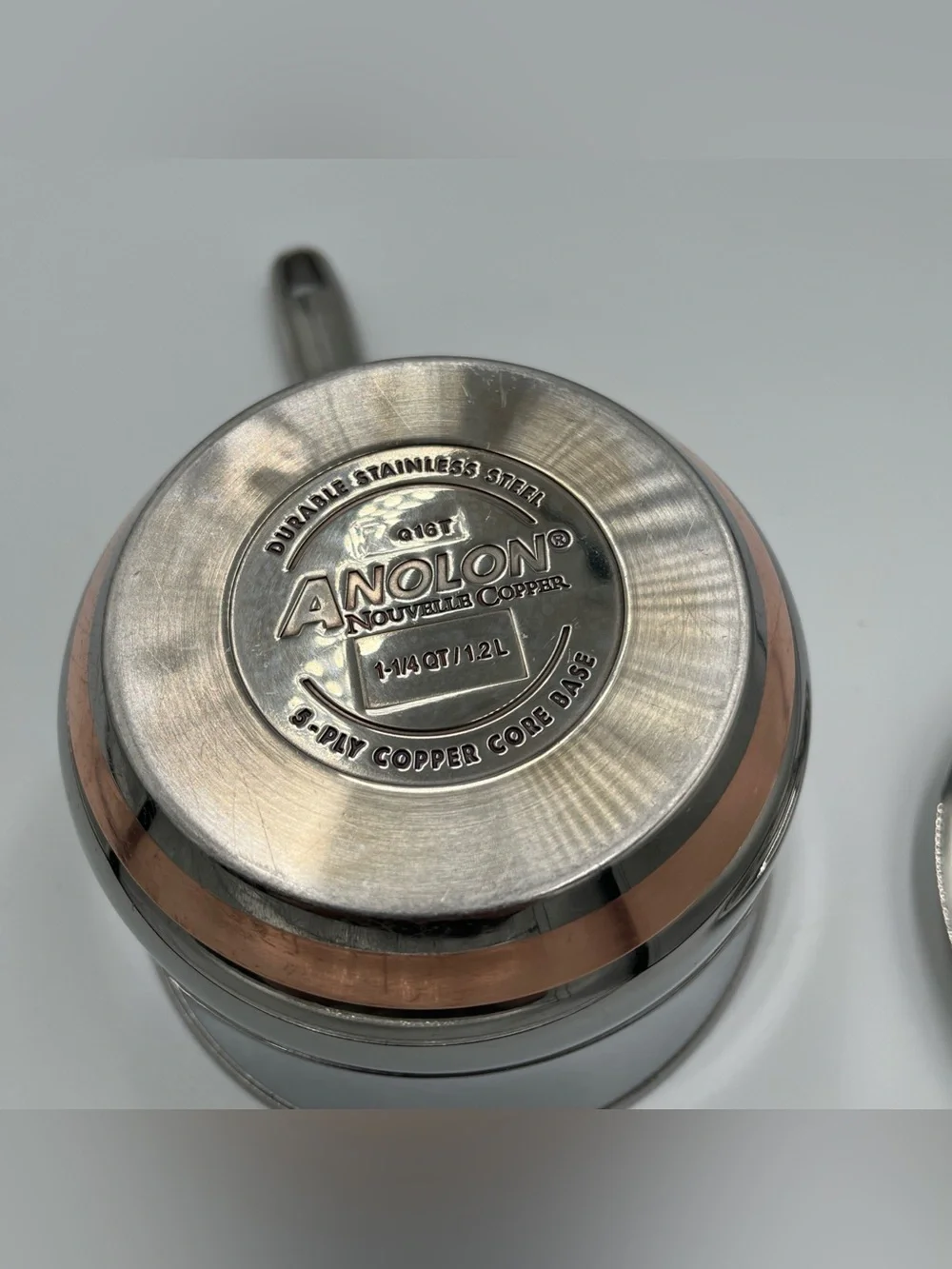 Anolon Nouvelle Copper Stainless Steel 1-1/4 qt. 1.2L Saucepan With Lid